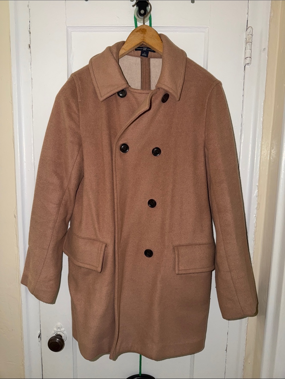 GAP Women's Double-Breasted Pea Coat in Camel Brown